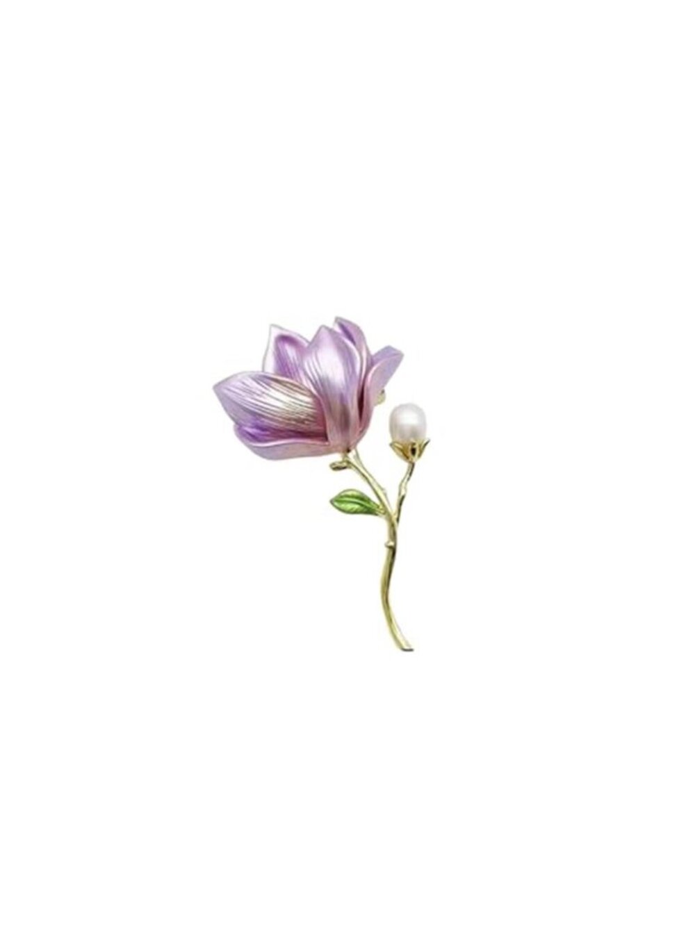 Vintage Pink Flower Pearl Brooch for Women, Floral Lapel Pin with Jade Orchid